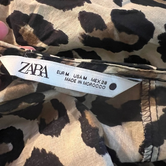 Zara 100% cotton animal‎ print crop top. Size medium - Picture 2 of 8